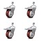 Service Caster 4 Inch Maroon Polyurethane Swivel 1/2 Inch Stem Caster Set with Total Lock Brake SCC-TSTTL20S414-PPUB-MRN-121315-4 - alternate 1